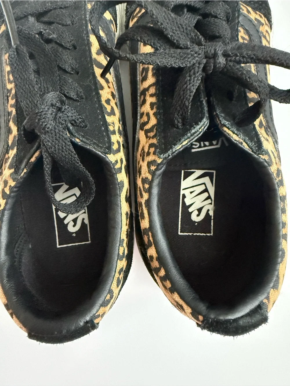 Vans Kids Leopard-Print Black Suede Low-Top Sneakers